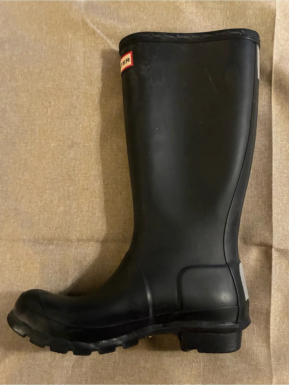 Hunter Big Kids’ Original Tall Rain Boots Black Girls Sz 5/Boys 4 Waterproof EUC